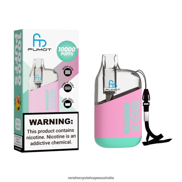 Fumot Original RandM Tornado Box 10000 Airflow Control Vape Device 1Pc Peach Mango - RandM vape Melbourne JF22R90